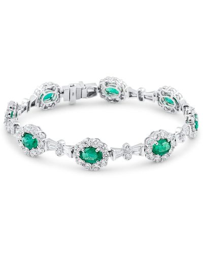 Trésor Emerald And Diamond Bracelet In 18k White Gold - Multicolour