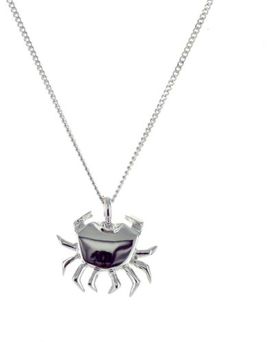 Origami Jewellery Mini Crab Necklace Sterling - Metallic