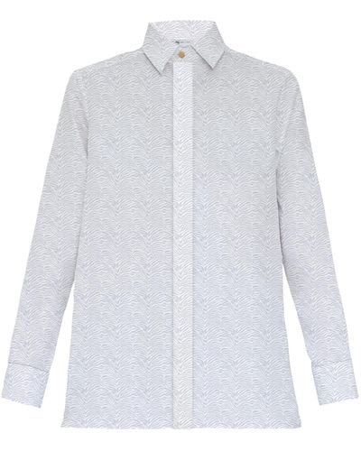 My Pair Of Jeans Gilda Gray Printed Shirt - White