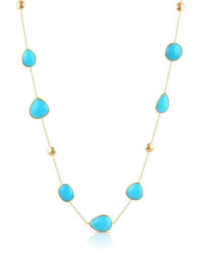 Trésor Turquoise Mix-shape Necklace In 18k Yellow Gold - Blue