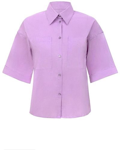 blonde gone rogue Ocean Drive Boxy Shirt, Upcycled Cotton, In Lilac - Purple
