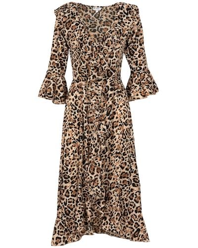 At Last Felicity Dress In Leopard - Natural