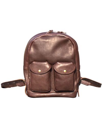 Rimini Leather Backpack 'stefania' - Brown
