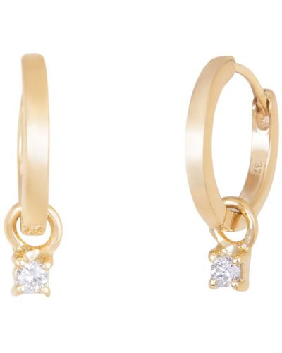 Zohreh V. Jewellery Diamond Charm Hoop Earrings 9k - Metallic