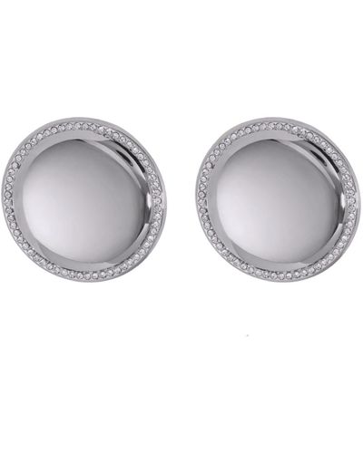 ELJAE Monet Dome Crystal Earrings - Grey