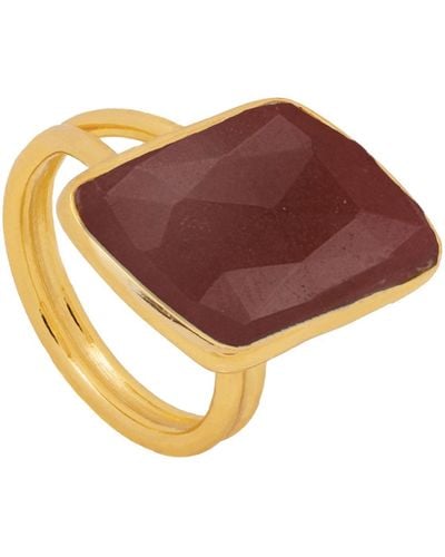 Lavani Jewels Ruby Stardust Ring - Brown