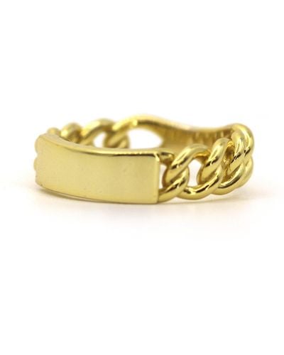 VicStoneNYC Fine Jewelry Chain Signet Ring - Yellow