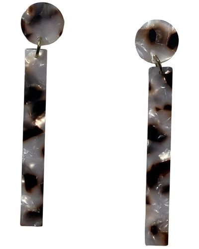 CLOSET REHAB Matchstick Drop Earrings In Pearly Tortoise - White