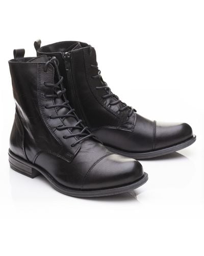 French Sole Lara Boots In Leather - Black
