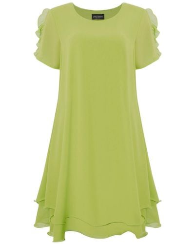 James Lakeland Short Sleeve Wave Hem Dress Lime - Green