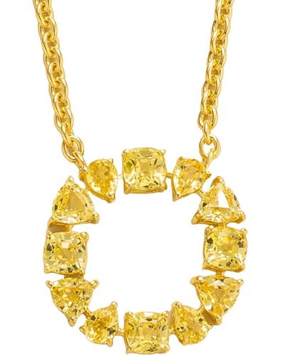 Juvetti Glorie Necklace In Yellow Sapphire Set In Gold - Metallic