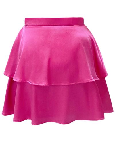 OW Collection Eloise Pink Mini Skirt