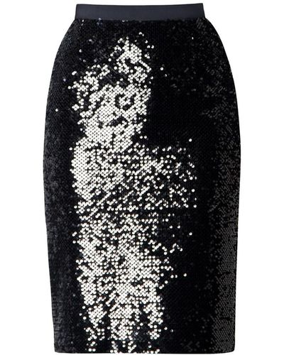 Rumour London Hanna Sequinned Velvet Pencil Skirt - Black