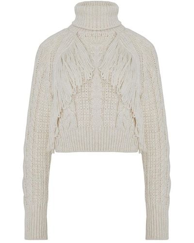 Nocturne Turtleneck Knit Sweater Ecru - White