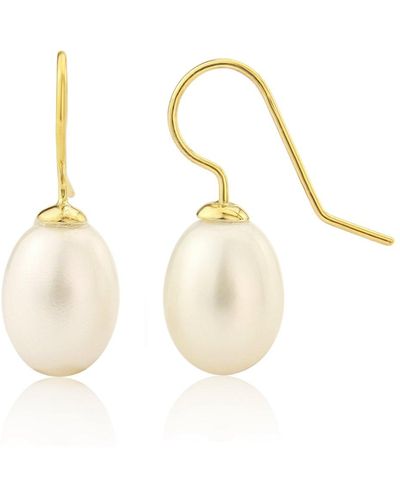 Auree Gloucester White Freshwater Pearl & Gold Vermeil Drop Earrings - Metallic