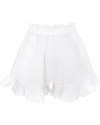 Framboise Samira Linen Trousers - White