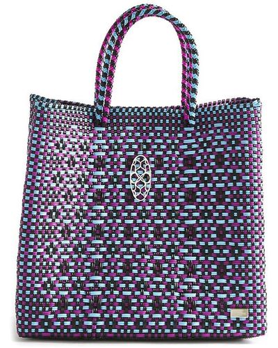 Lolas Bag Medium Pink Blue Tote Bag