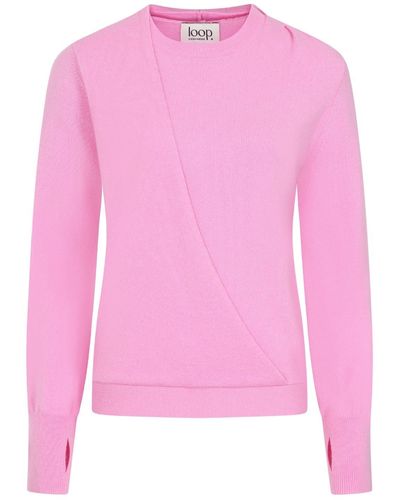 Loop Cashmere Ruched Cashmere Sweatshirt In Peony Pink