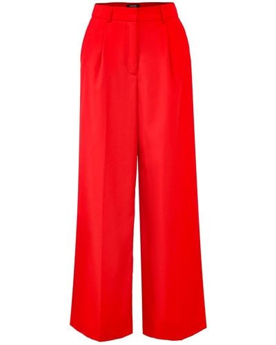 Smart and Joy Tailor Trousers With Folds - Red