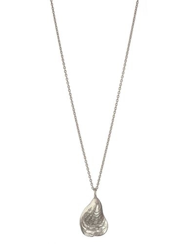 Lunar James Oyster Shell Pendant Necklace - Metallic