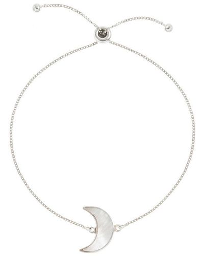 freya rose Adjustable Silver Moon Bracelet - Metallic