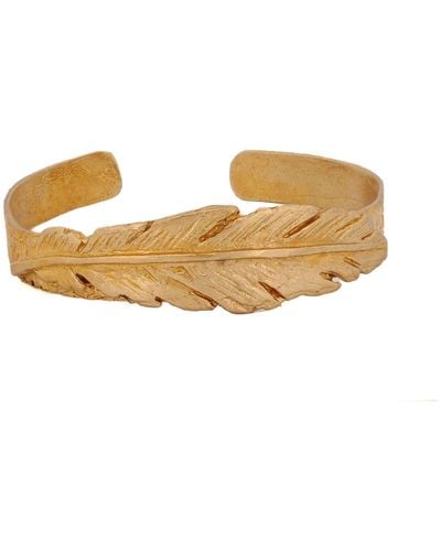 Ebru Jewelry Cleopatra Leaf Cuff Bracelet - Metallic