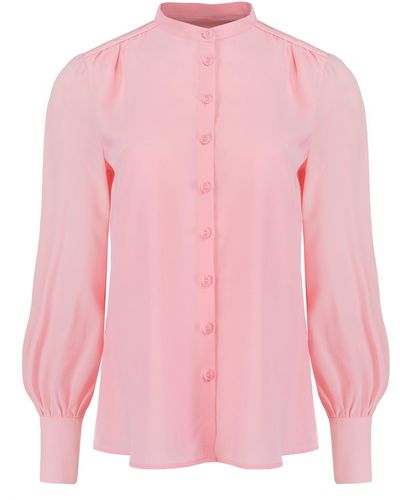 JAAF Crepe De Chine Silk Shirt In Candy Pink