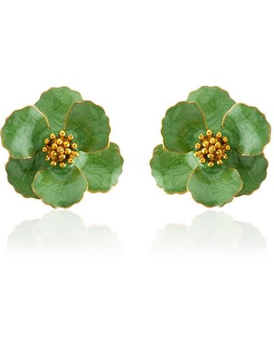 Milou Jewelry Light Petite Flower Earrings - Green