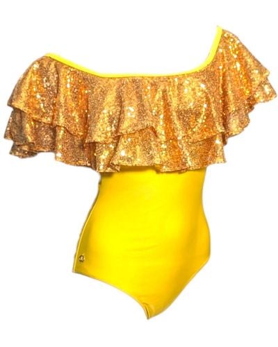 Julia Clancey Sunshine Rara Sequin Swim Suit - Yellow