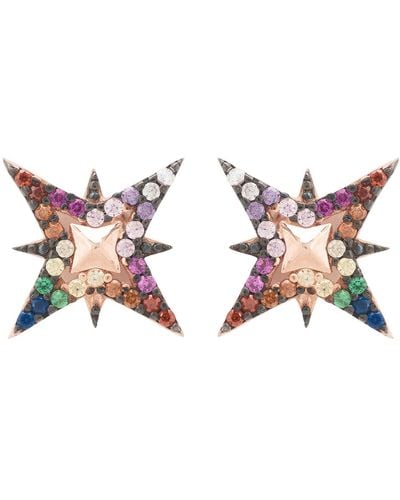LÁTELITA London North Star Rainbow Stud Earrings Rosegold - Multicolor