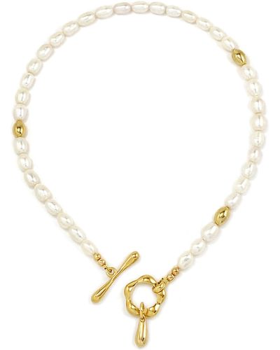 Biko Jewellery Muse Pearl Collar - Metallic