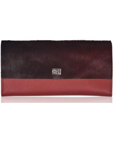 Owen Barry Cowhide Purse Rugine Oxblood Large Vermont - Red