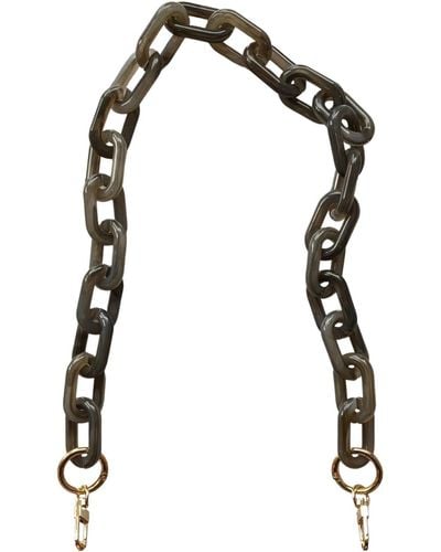 CLOSET REHAB Chain Link Short Acrylic Purse Strap In Charcoal - Black