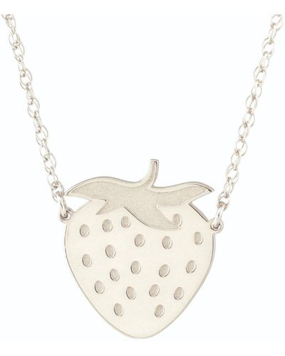 Kris Nations Strawberry Necklace Sterling - White