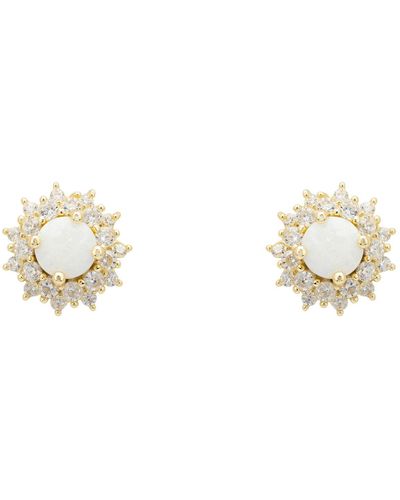 LÁTELITA London Opal And Flower Stud Earrings Gold - Metallic