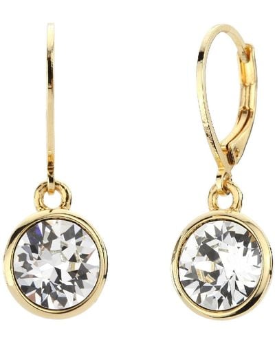 Emma Holland Jewellery & Crystal Leverback Earrings - Metallic