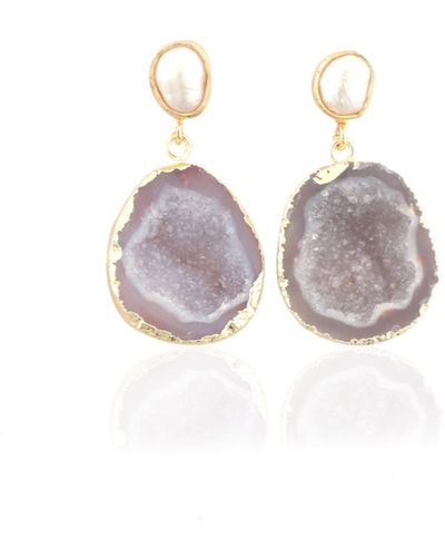 Magpie Rose The Pearl Rocks Earrings - Gray