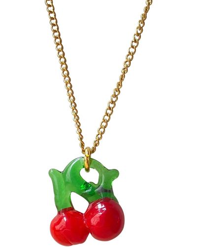 Smilla Brav Murano Glass Cherry Necklace - Multicolour