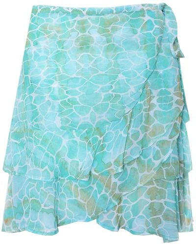 Sophia Alexia Aqua Pebbles Tahiti Skirt Cover Up - Blue