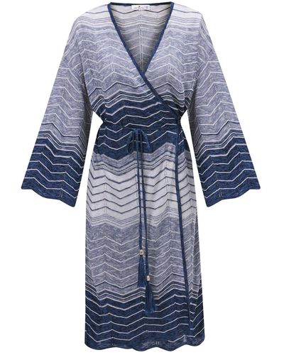 Peraluna Sakura Knit Kimono - Blue