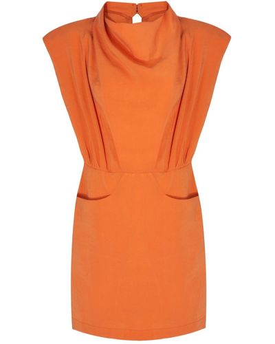 Mirimalist Cupro Mini Dress Oranj - Orange