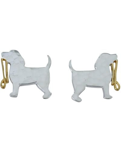 Reeves & Reeves Spot The Dog Sterling Silver Stud Earrings - Metallic