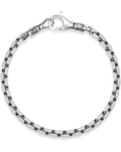 Nialaya Sterling Round Link Chain Bracelet - Metallic