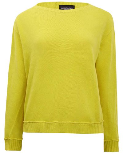 James Lakeland Scoop Neck Piped Edge Knit Yellow