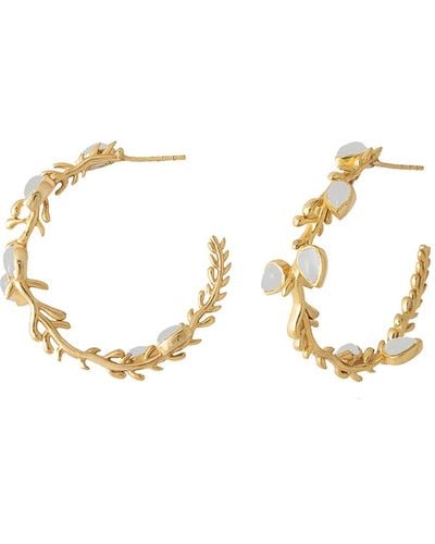 Lavani Jewels White Golden Lika Hoops - Metallic