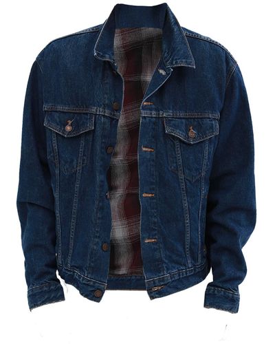 Quillattire Customised Vintage Levis Denim Jacket - Blue