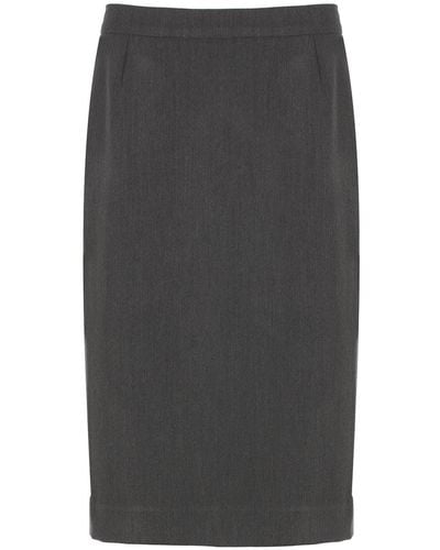 Conquista Classic Charcoal Pencil Skirt - Gray