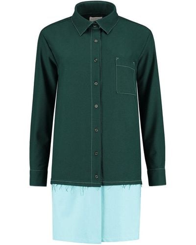 blonde gone rogue Raw Oversized Shirt In Green And Blue