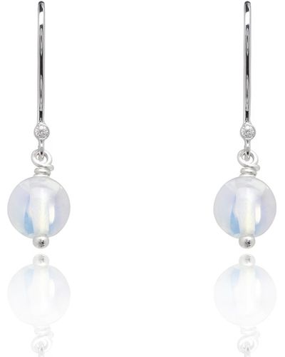 Kaizarin October Birthstone Earrings In Opal - White