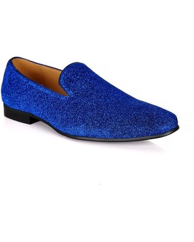 DAVID WEJ Bradford Glitter Smart Loafers – - Blue